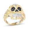 Thumbnail Image 1 of Men's Black & White Diamond Skull Ring 3/8 ct tw 10K Yellow Gold