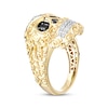 Thumbnail Image 1 of Men's Black & White Diamond Skull Ring 1/2 ct tw 10K Yellow Gold