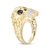 Thumbnail Image 2 of Men's Black & White Diamond Skull Ring 3/8 ct tw 10K Yellow Gold