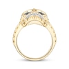 Thumbnail Image 2 of Men's Black & White Diamond Skull Ring 1/2 ct tw 10K Yellow Gold
