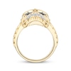 Thumbnail Image 3 of Men's Black & White Diamond Skull Ring 3/8 ct tw 10K Yellow Gold