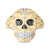 Thumbnail Image 3 of Men's Black & White Diamond Skull Ring 1/2 ct tw 10K Yellow Gold