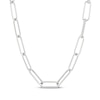 Thumbnail Image 1 of Alternating Twist Link Paperclip Necklace Hollow Sterling Silver 18&quot;
