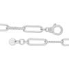 Thumbnail Image 1 of Hollow Alternating Twist Link Paperclip Necklace Sterling Silver 18"