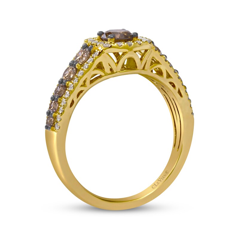 Main Image 3 of Le Vian Diamond Cushion Halo Ring 1-1/4 ct tw 14K Honey Gold