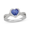 Thumbnail Image 1 of Neil Lane Heart-Shaped Tanzanite & Diamond Halo Engagement Ring 3/8 ct tw 14K White Gold