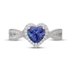Thumbnail Image 3 of Neil Lane Heart-Shaped Tanzanite & Diamond Halo Engagement Ring 3/8 ct tw 14K White Gold