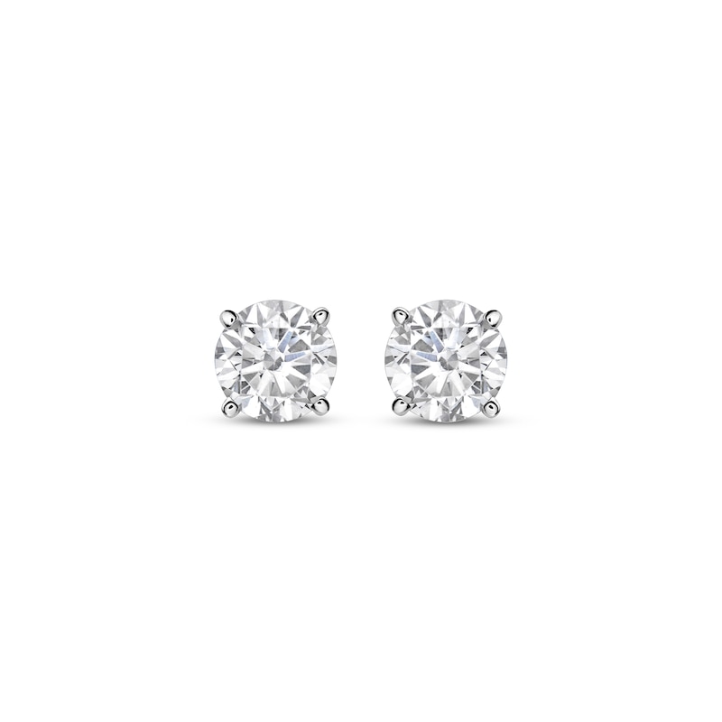 Main Image 2 of KAY Lab-Grown Diamonds Round-Cut Solitaire Stud Earrings 3/4 ct tw 10K White Gold (I/SI2)