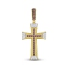 Thumbnail Image 1 of Men's Brown & White Diamond Cross Charm 1-1/4 ct tw 10K Yellow Gold