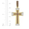 Thumbnail Image 3 of Men's Brown & White Diamond Cross Charm 1-1/4 ct tw 10K Yellow Gold