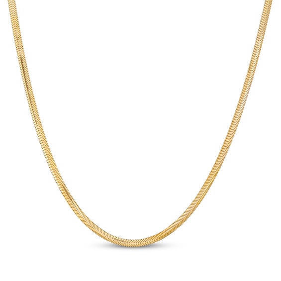 Snake Chain Necklace 3.45mm Semi-Solid 10K Yellow Gold 18"