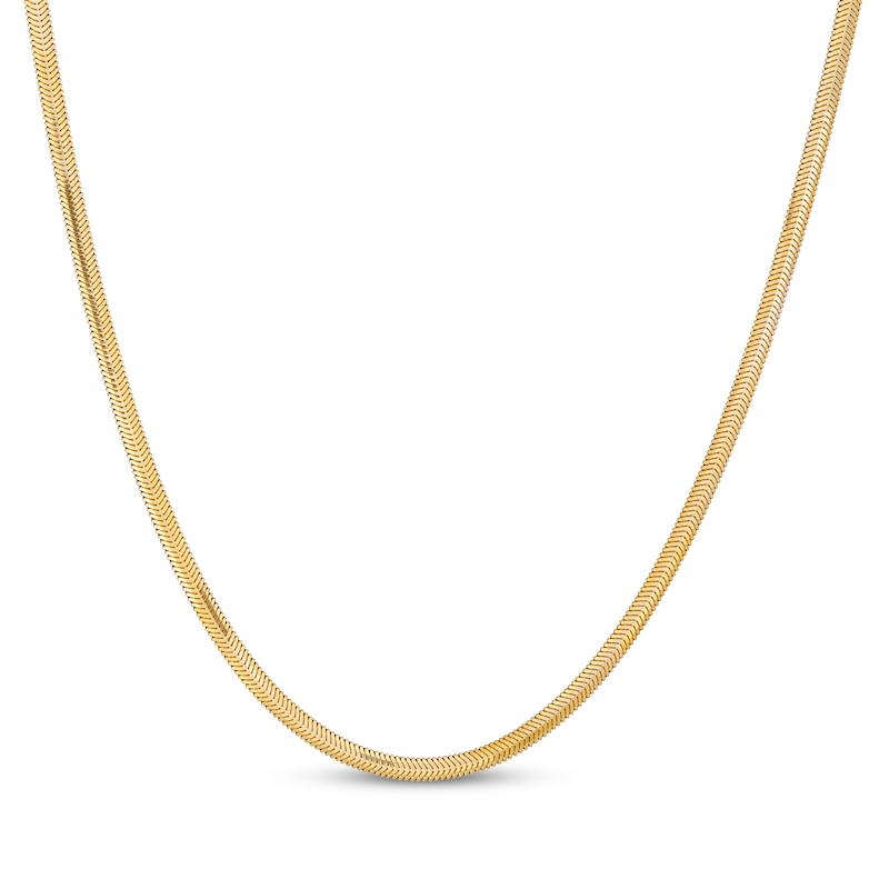 Main Image 1 of Snake Chain Necklace 3.45mm Semi-Solid 10K Yellow Gold 18&quot;