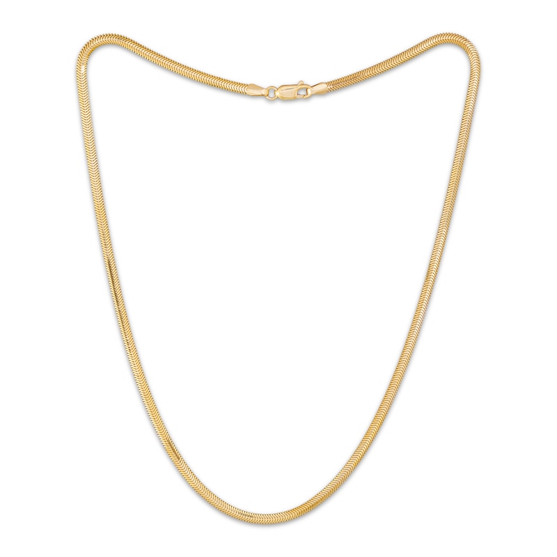 Main Image 2 of Snake Chain Necklace 3.45mm Semi-Solid 10K Yellow Gold 18&quot;