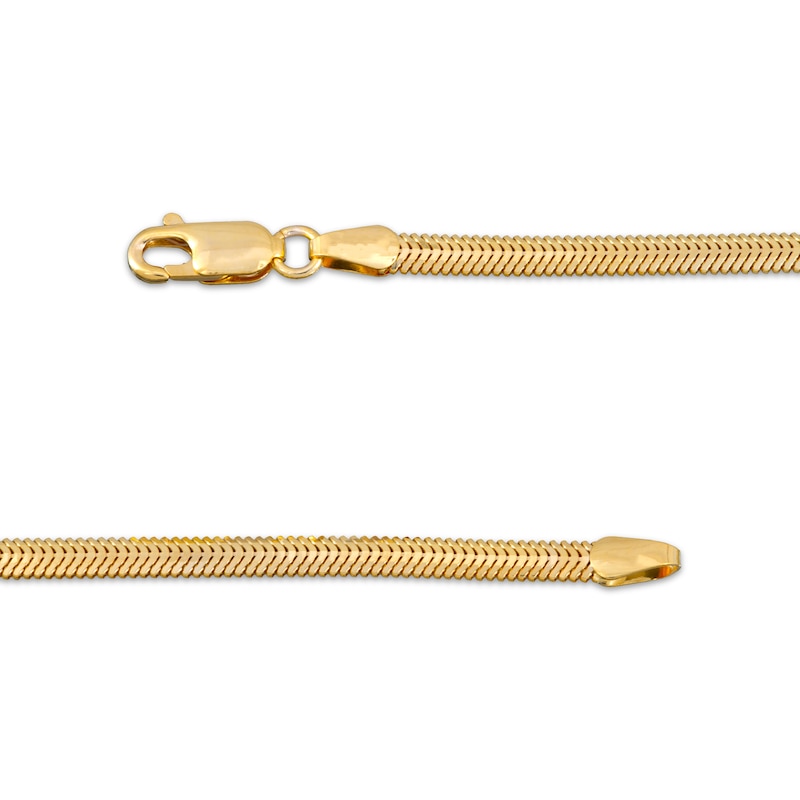 Main Image 4 of Snake Chain Necklace 3.45mm Semi-Solid 10K Yellow Gold 18&quot;