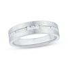 Thumbnail Image 1 of Now + Forever Men's Diamond Trios Brushed Wedding Band 1/5 ct tw 10K White Gold
