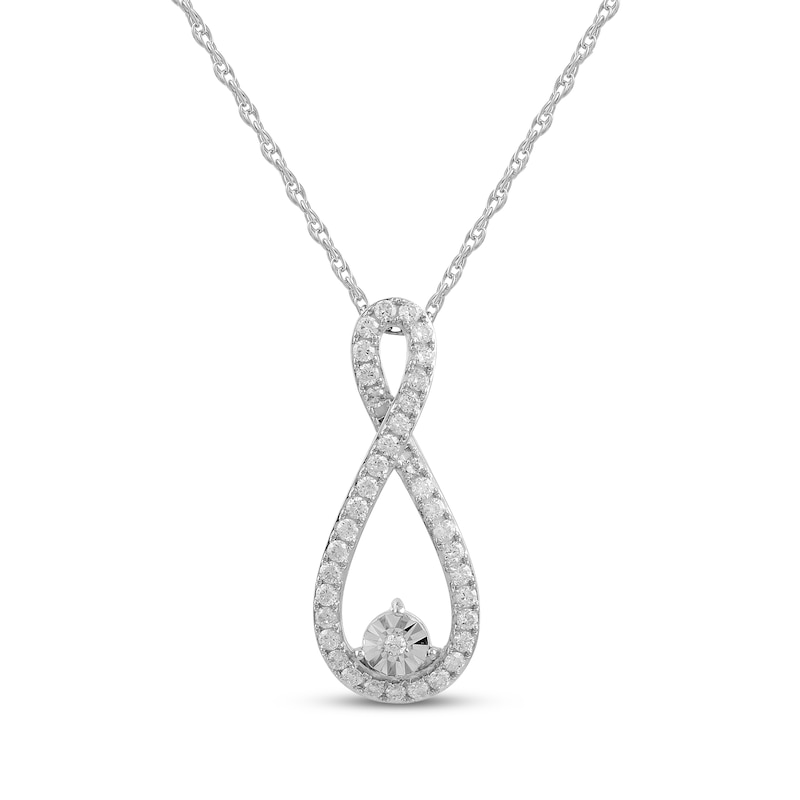 Main Image 1 of KAY Lab-Grown diamonds Infinity Necklace 1/3 ct tw Sterling Silver 18&quot;
