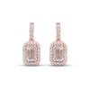 Thumbnail Image 2 of Aquamarine & Diamond Earrings 1/6 ct tw Round-cut 10K Rose Gold