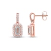 Thumbnail Image 3 of Aquamarine & Diamond Earrings 1/6 ct tw Round-cut 10K Rose Gold