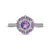 Thumbnail Image 3 of Amethyst & Diamond Ring 1/6 ct tw Round-cut 10K White Gold