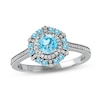 Thumbnail Image 1 of Swiss Blue Topaz & Diamond Ring 1/6 ct tw 10K White Gold