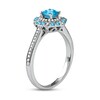 Thumbnail Image 2 of Swiss Blue Topaz & Diamond Ring 1/6 ct tw 10K White Gold