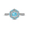 Thumbnail Image 3 of Swiss Blue Topaz & Diamond Ring 1/6 ct tw 10K White Gold