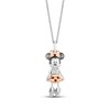 Thumbnail Image 1 of Disney Treasures Minnie Mouse Garnet & Diamond Necklace 1/20 ct tw Sterling Silver & 10K Rose Gold 18&quot;