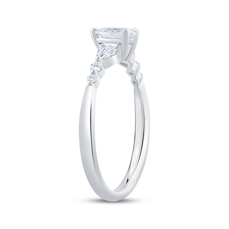 Main Image 2 of Now + Forever Lab-Grown Diamonds Pear-Shaped Three-Stone Engagement Ring 5/8 ct tw 14K White Gold