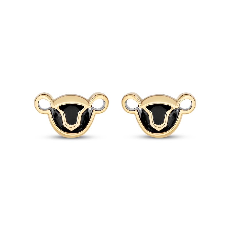 Main Image 2 of Disney Treasures The Lion King &quot;Simba&quot; Black Onyx Stud Earring Sterling Silver & 10K Yellow Gold