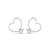 Thumbnail Image 2 of Diamond Solitaire Heart Stud Earrings 1/10 ct tw 10K White Gold (I/I2)