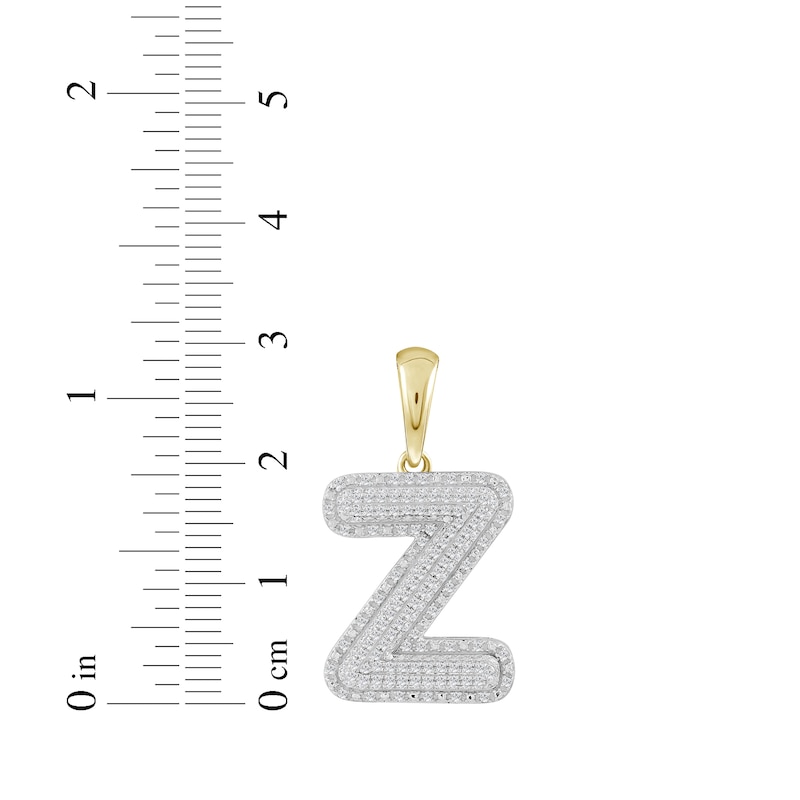 Main Image 3 of Diamond Puff Letter Z Initial Charm 3/8 ct tw 10K Yellow Gold