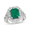 Thumbnail Image 1 of Le Vian Vault Emerald-Cut Emerald Ring 1 ct tw Diamonds Platinum