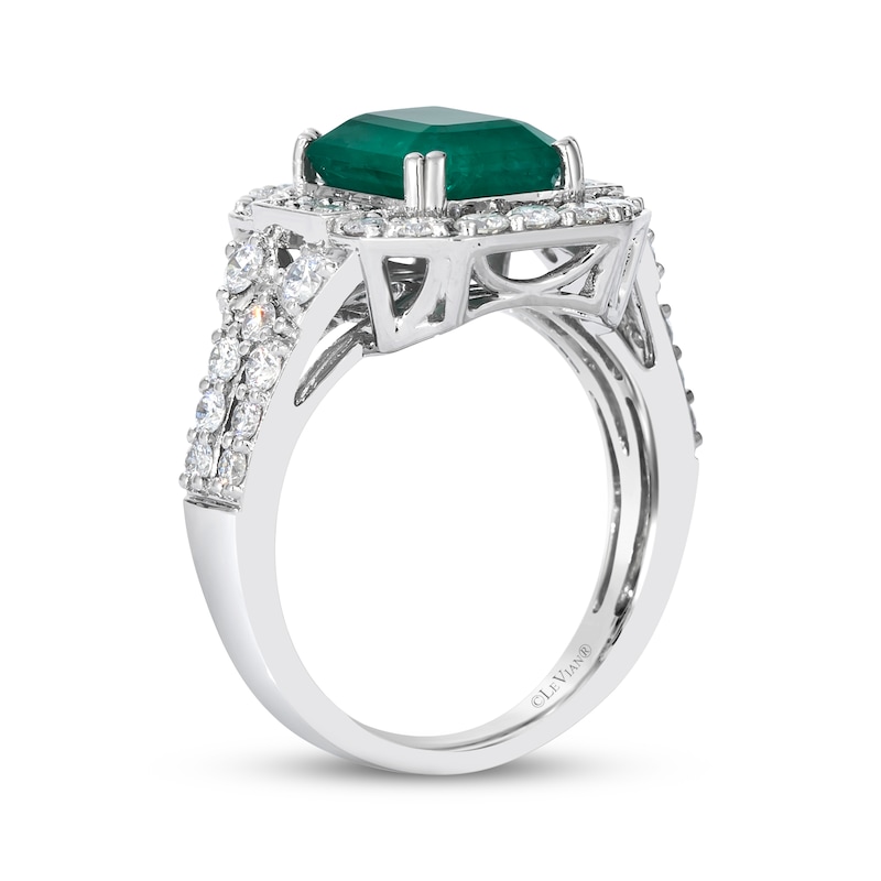 Main Image 2 of Le Vian Vault Emerald-Cut Emerald Ring 1 ct tw Diamonds Platinum