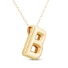 Thumbnail Image 2 of Puff Letter B Initial Necklace 14K Yellow Gold 18&quot;