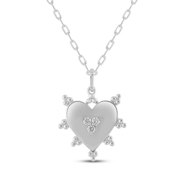 STUDIO BY KAY Diamond Heart Necklace 1/10 ct tw 10K White Gold 18"