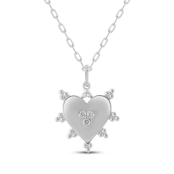 STUDIO BY KAY Diamond Heart Necklace 1/10 ct tw 10K White Gold 18"