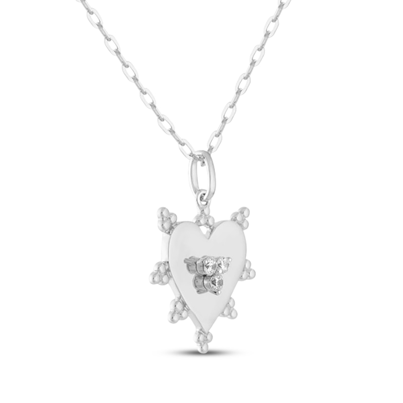 Main Image 2 of STUDIO BY KAY Diamond Heart Necklace 1/10 ct tw 10K White Gold 18&quot;