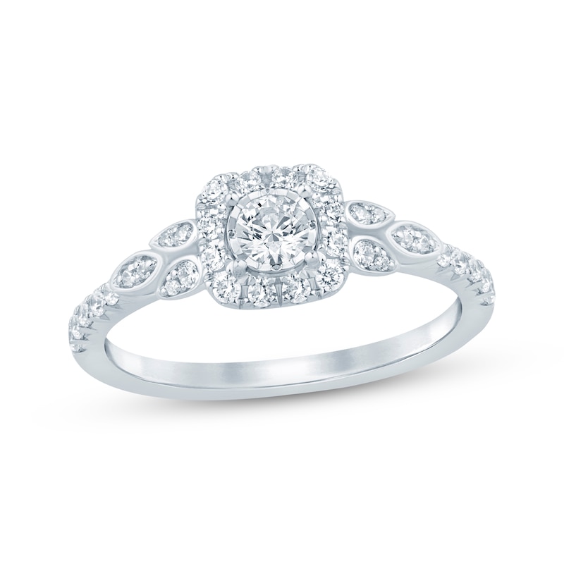 Main Image 1 of Now + Forever Round-Cut Diamond Engagement Ring 1/2 ct tw 10K White Gold