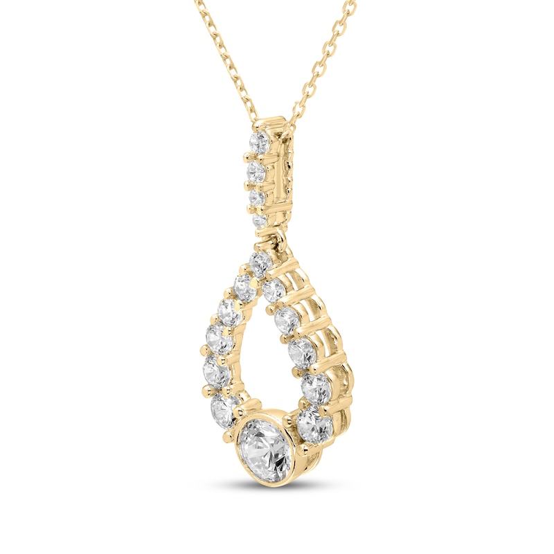 Main Image 2 of Milestones Diamond Teardrop Necklace 1-1/2 ct tw 10K Yellow Gold 18"