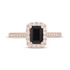 Thumbnail Image 3 of Neil Lane Emerald-Cut Black & White Diamond Halo Engagement Ring 1-1/2 ct tw 14K Rose Gold
