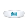 Thumbnail Image 3 of Emerald-Cut Swiss Blue Topaz Solitaire Dome Ring 10K White Gold