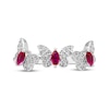 Thumbnail Image 3 of Marquise-Cut Lab-Created Ruby & White Lab-Created Sapphire Butterfly Ring Sterling Silver