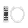Thumbnail Image 1 of Black Diamond Huggie Hoop Earrings 1/4 ct tw Sterling Silver