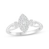 Thumbnail Image 1 of Multi-Diamond Marquise Halo Promise Ring 1/5 ct tw Sterling Silver