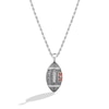 Thumbnail Image 1 of True Fans Cincinnati Bengals 1/20 CT. T.W. Diamond Vertical Football Necklace in Sterling Silver
