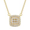 Thumbnail Image 1 of Multi-Diamond Cushion Halo Necklace 1/6 ct tw 10K Yellow Gold 18&quot;