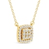 Thumbnail Image 2 of Multi-Diamond Cushion Halo Necklace 1/6 ct tw 10K Yellow Gold 18&quot;
