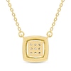 Thumbnail Image 3 of Multi-Diamond Cushion Halo Necklace 1/6 ct tw 10K Yellow Gold 18&quot;