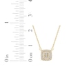 Thumbnail Image 5 of Multi-Diamond Cushion Halo Necklace 1/6 ct tw 10K Yellow Gold 18&quot;