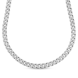 Men's Lab-Grown Diamond Curb Chain Necklace 2 ct tw 10K White Gold 20"
